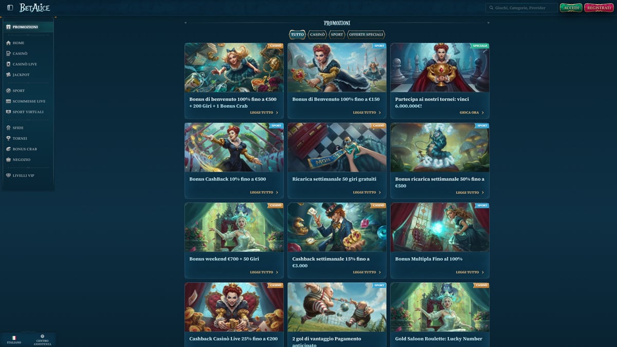 BetAlice Casino Bonuses