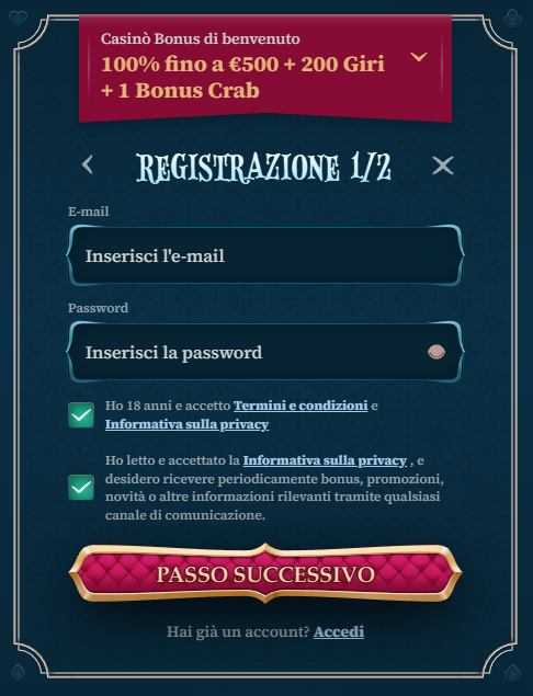 BetAlice Casino Register