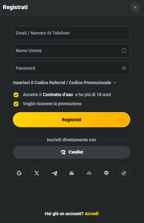 JB Casino Register