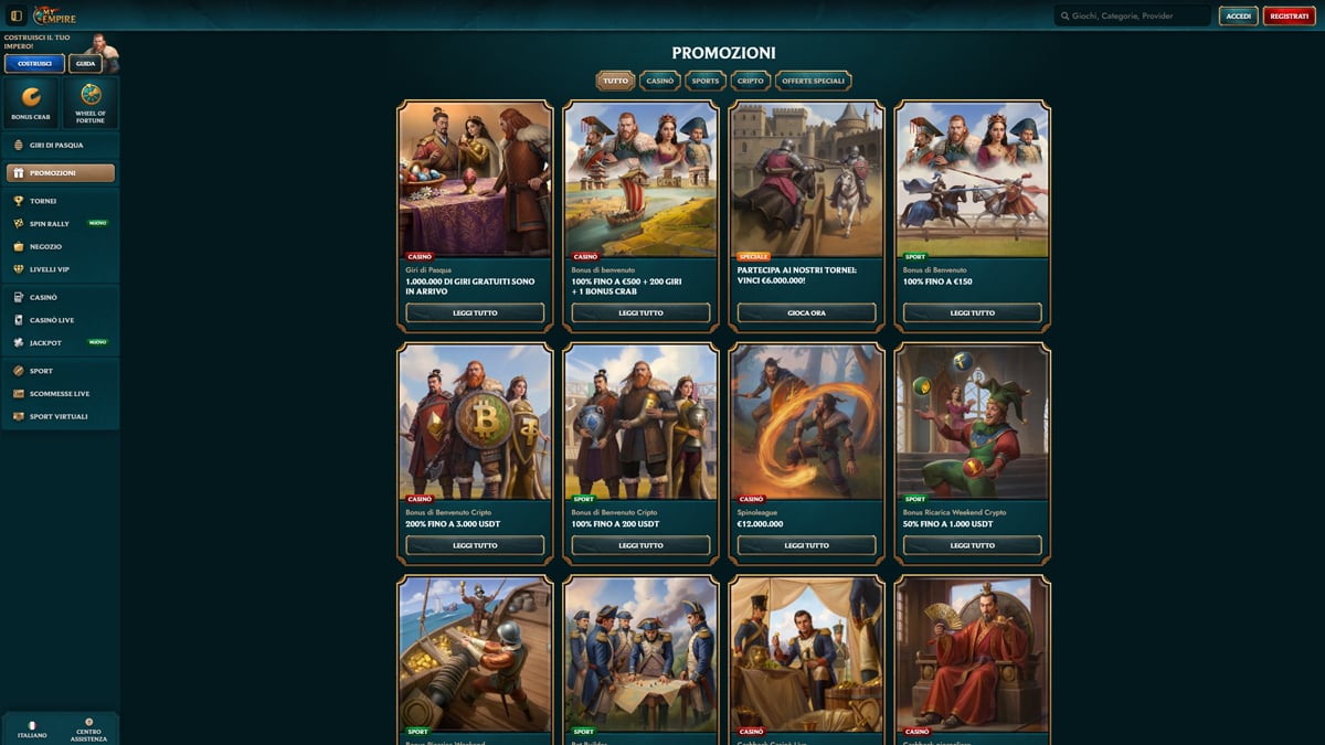 MyEmpire Casino Bonuses