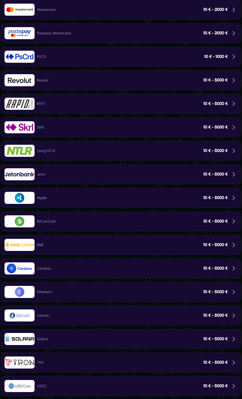 NovaJackpot Casino IT Paytable