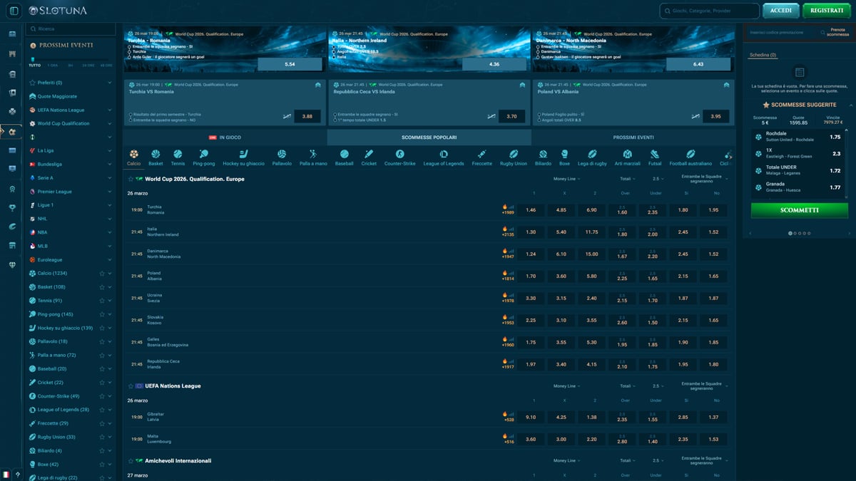 Slotuna Casino Sports-BEtting