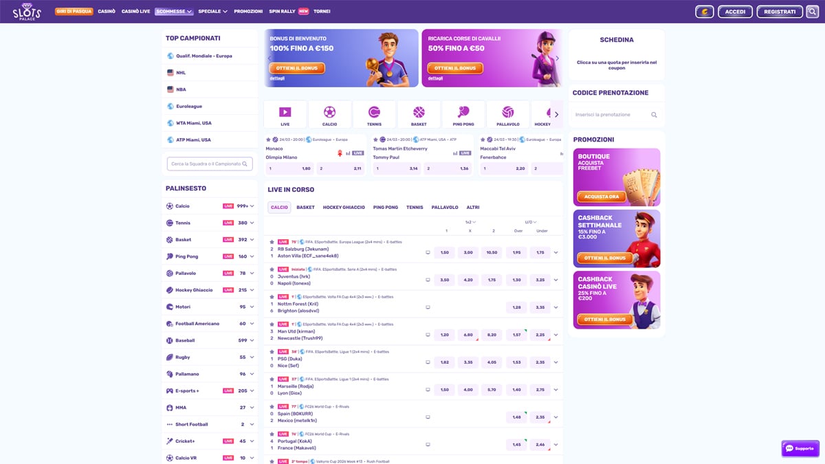 SlotsPalace Casino Sports-Betting