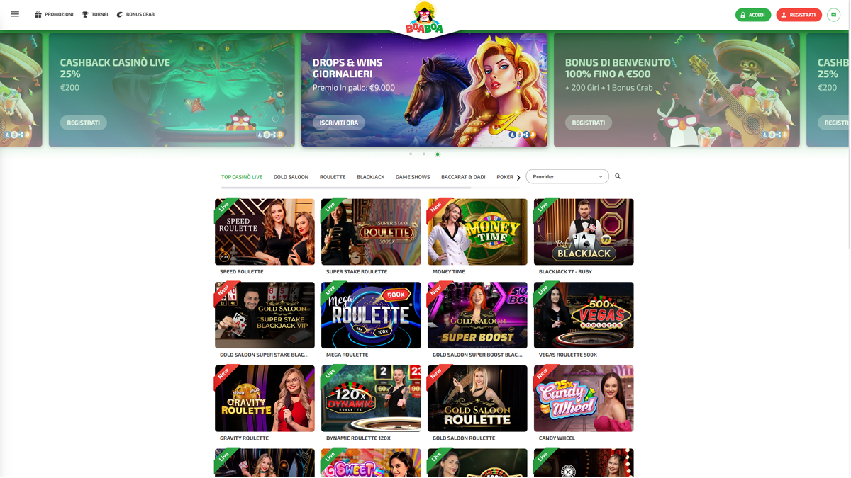 BoaBoa Casino Live-Casino