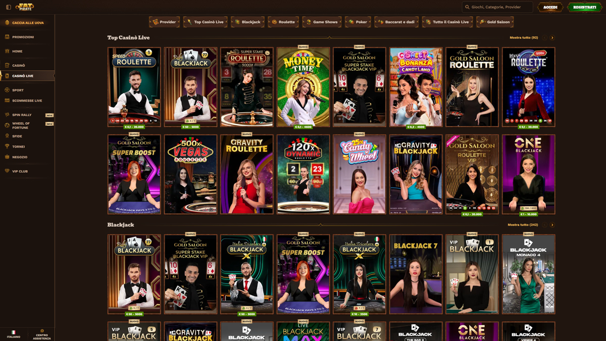 FatPirate Casino Live-Casinos