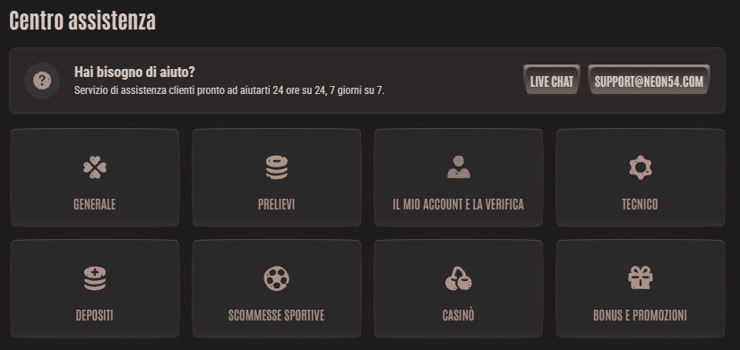 Neon54 Casino Help-Centre