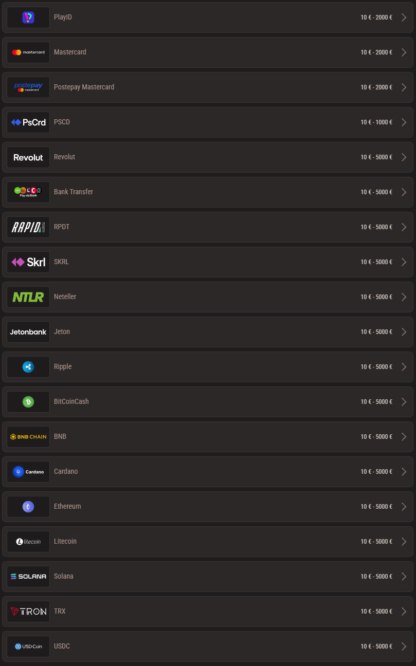 Neon54 Casino Payments