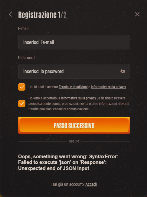 Neon54 Casino Registration