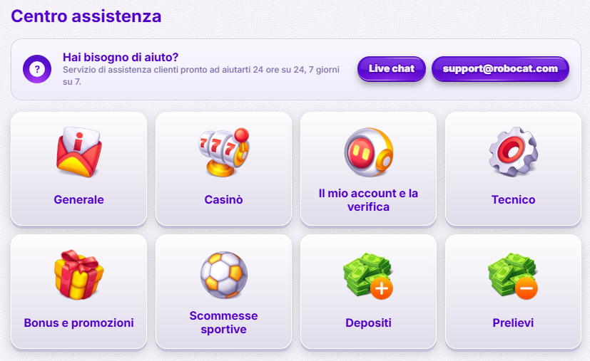Robocat Casino Help-Centre