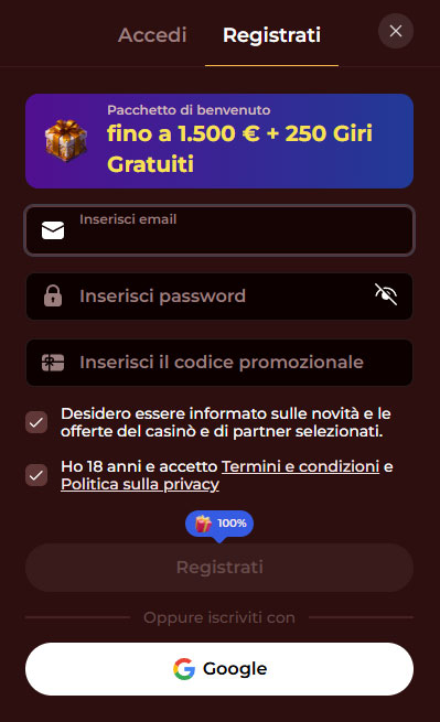 Roman Casino Register
