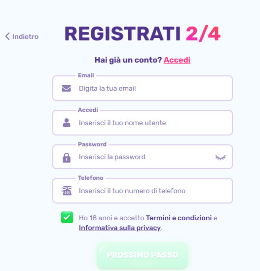 SlotsPalace Casino Register