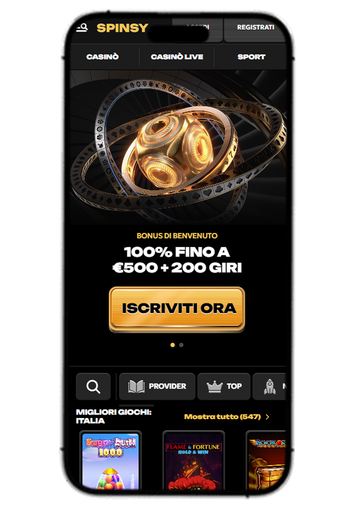 Spinsy Casino IT Mobile