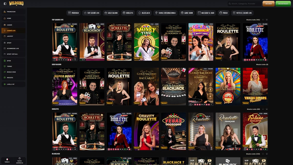 Wildsino Casino Live-Casino