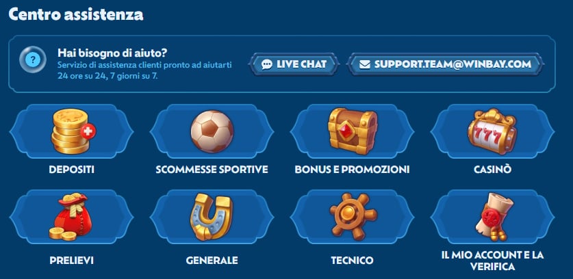 Winbay Casino Help-Centre