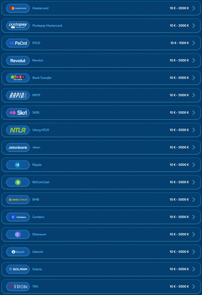 Winbay Casino Payment