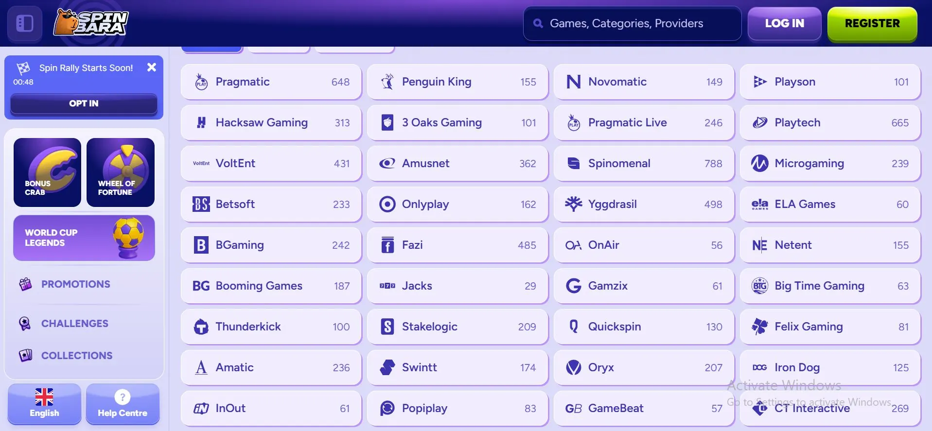 pinbara-casino-providers-list