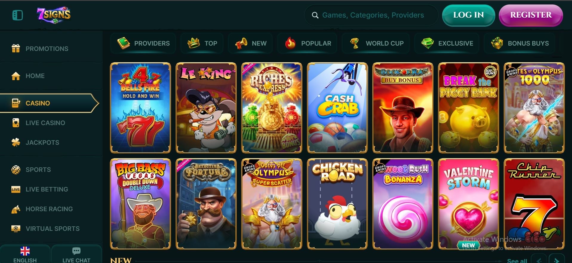 7 signs casino slot games
