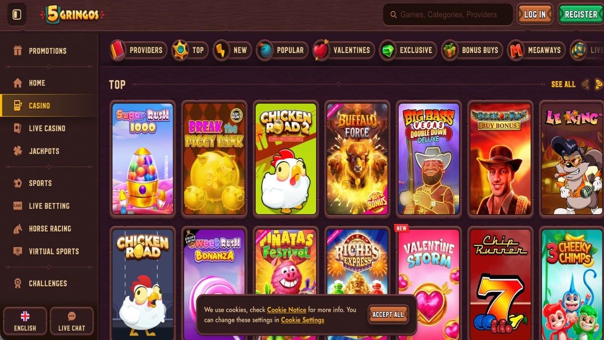Collezione Di Giochi Del 5 Gringos Casino