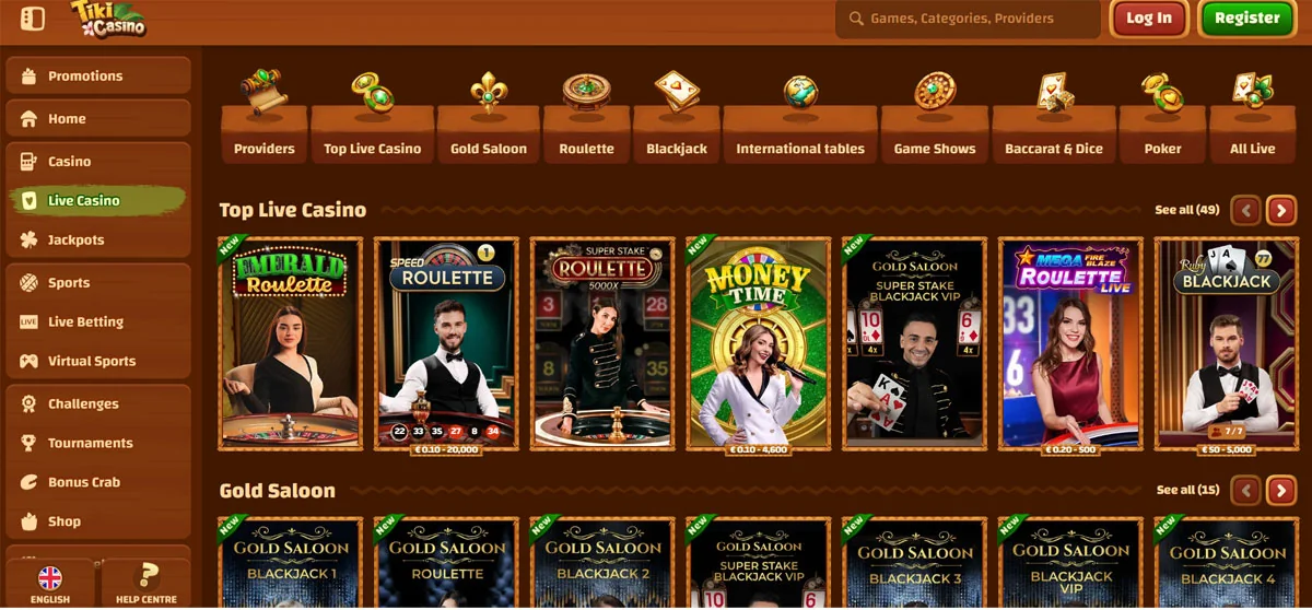 Giochi Live Tiki Casino