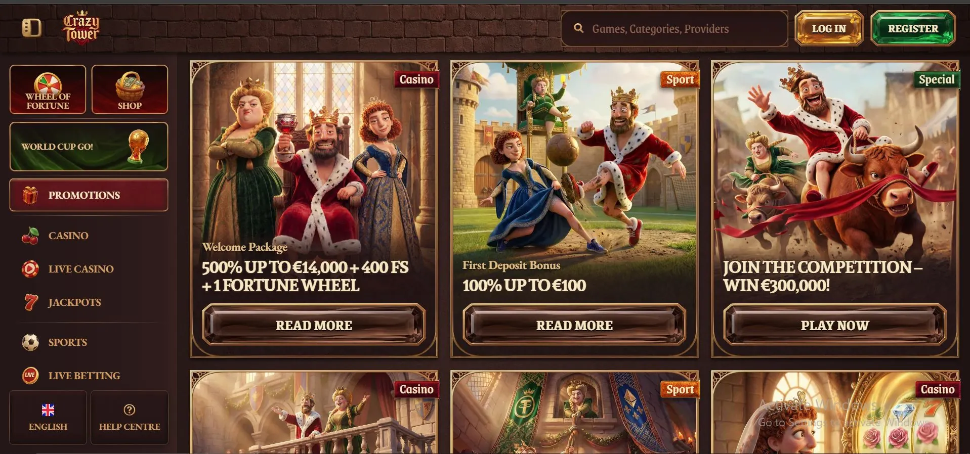crazy tower casino promotion