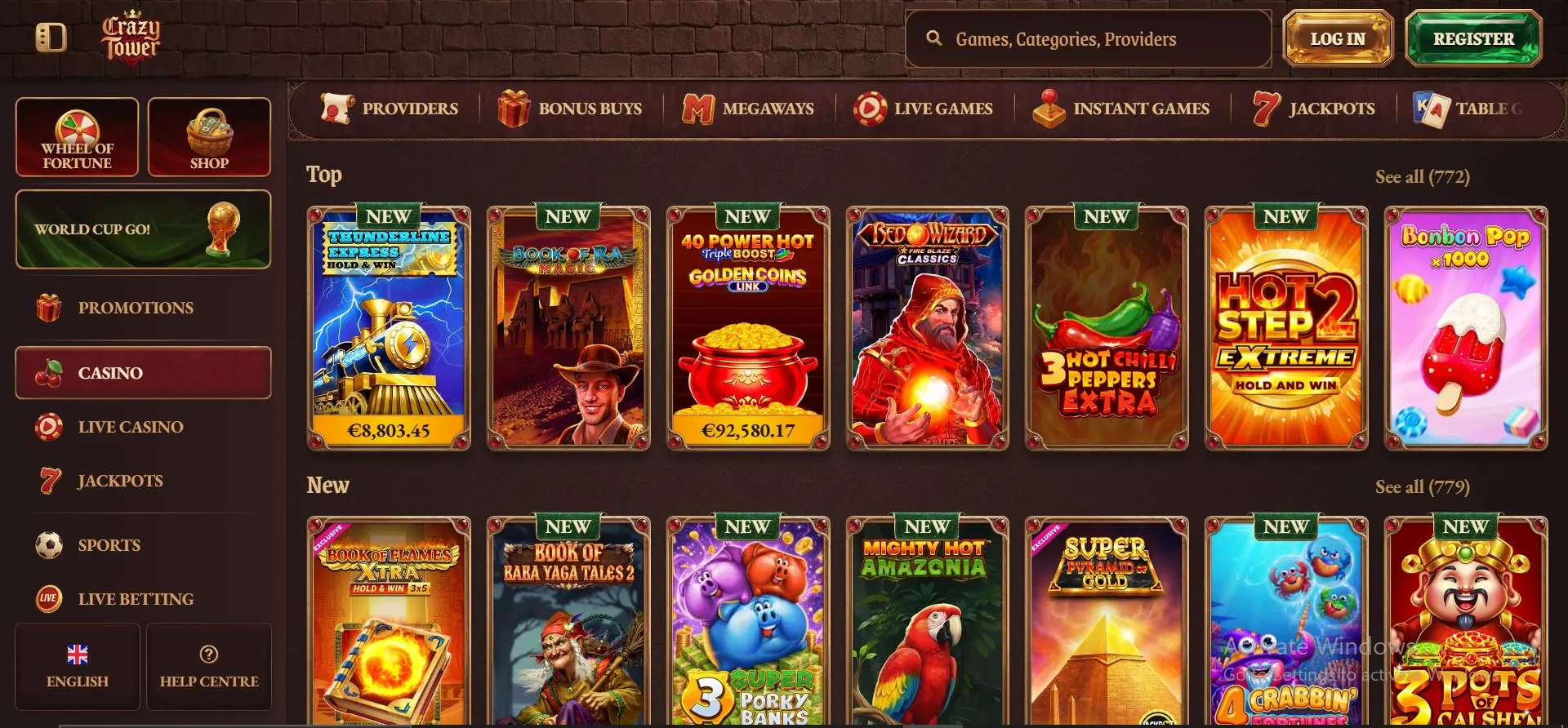 crazy tower casino slot games