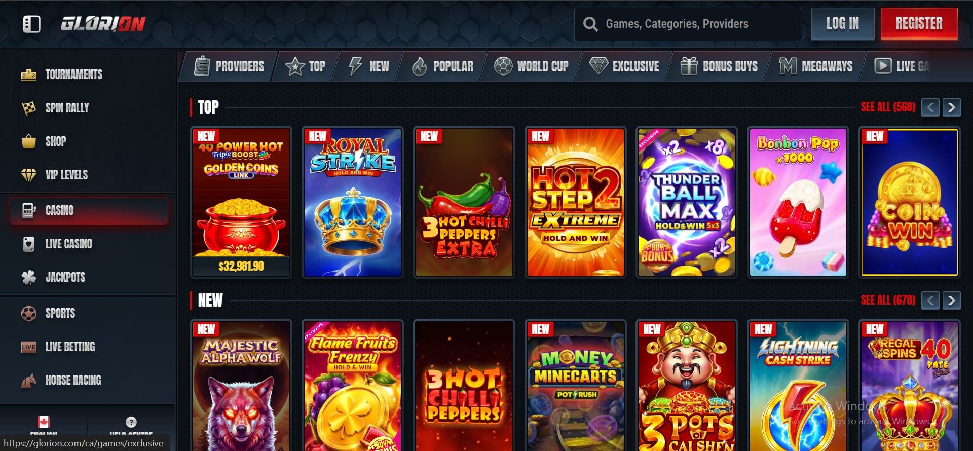 giochi slot glorion casino
