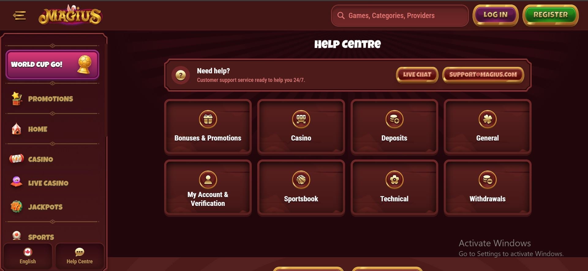 centro assistenza magius casino