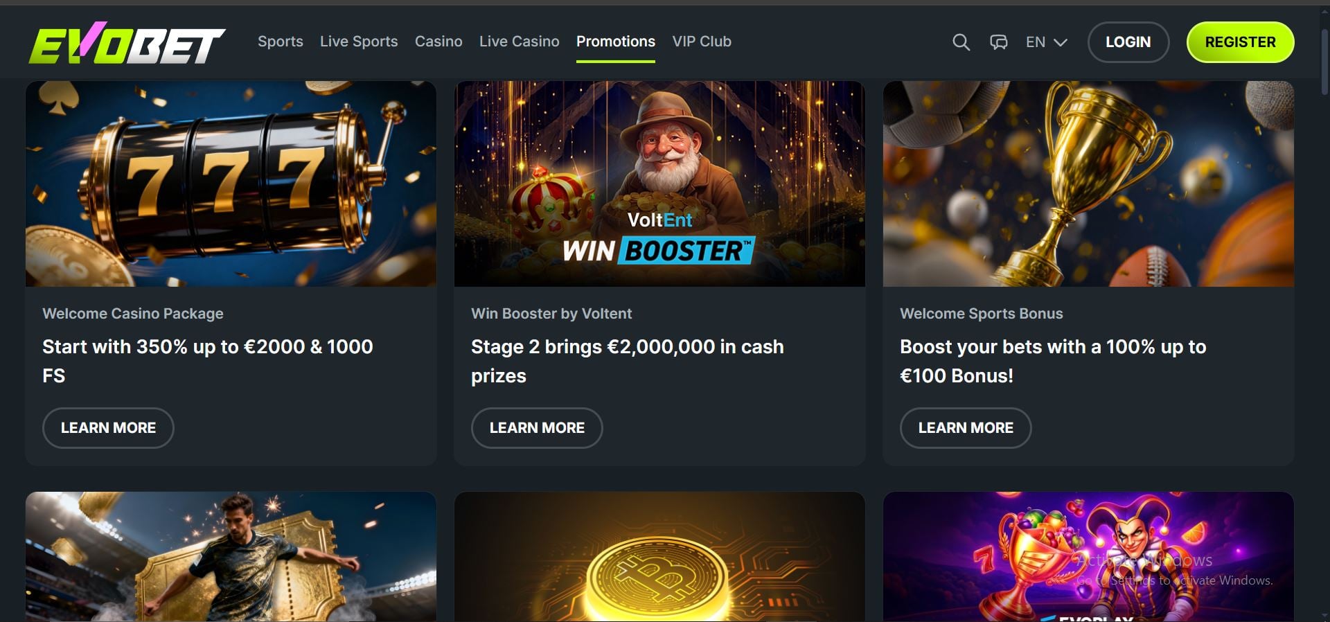 promozioni del casino evobet