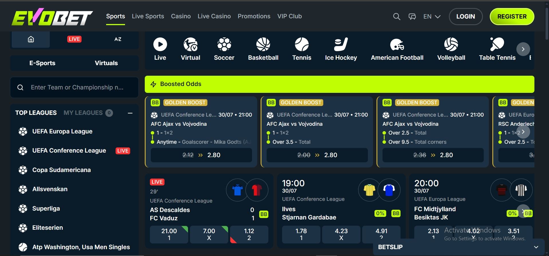 evobet casino sports betting