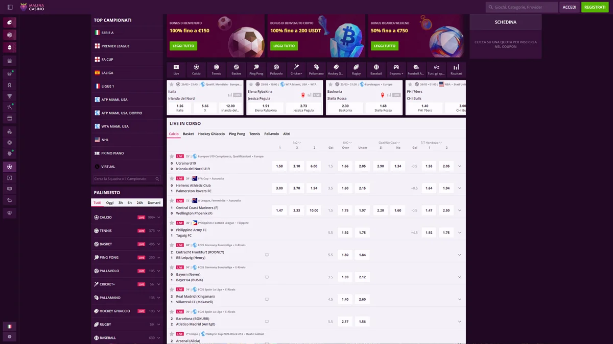 Malina Casino IT Sports-Betting