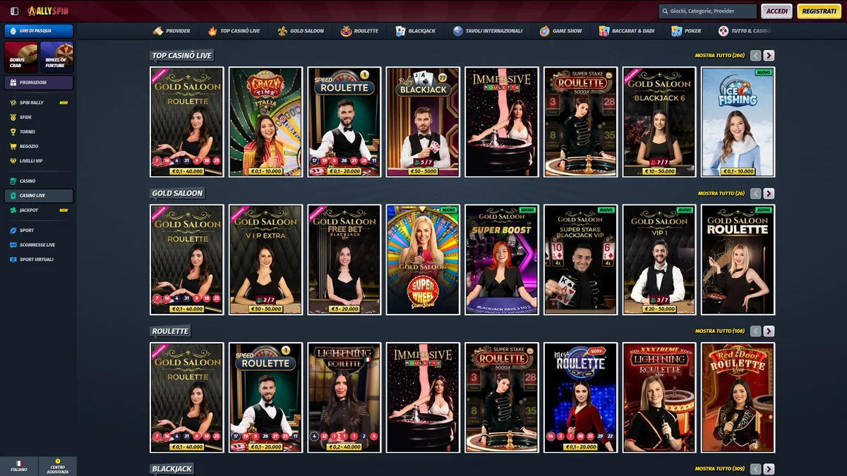 AllySpin Casino Live-Casino