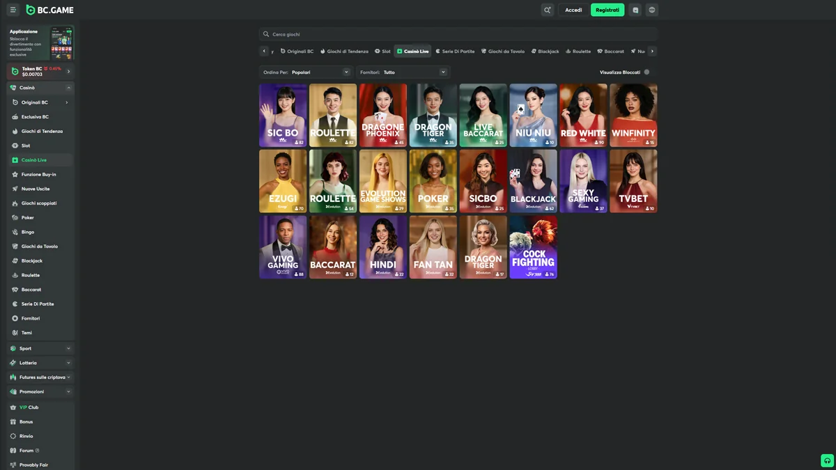 BC.Game Casino Live-Casino
