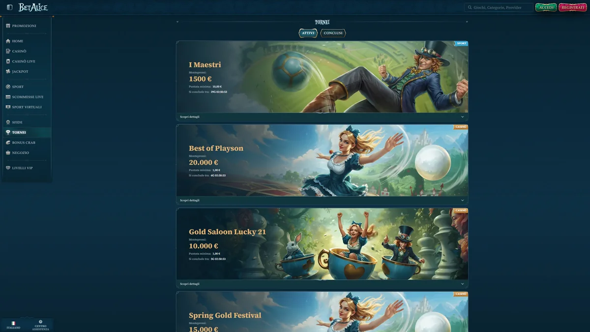 BetAlice Casino Tournaments