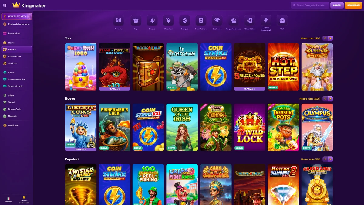 Kingmaker Casino IT Slots