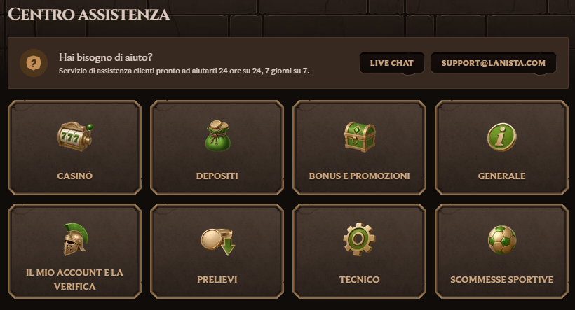 Lanista Casino IT Help-Centre