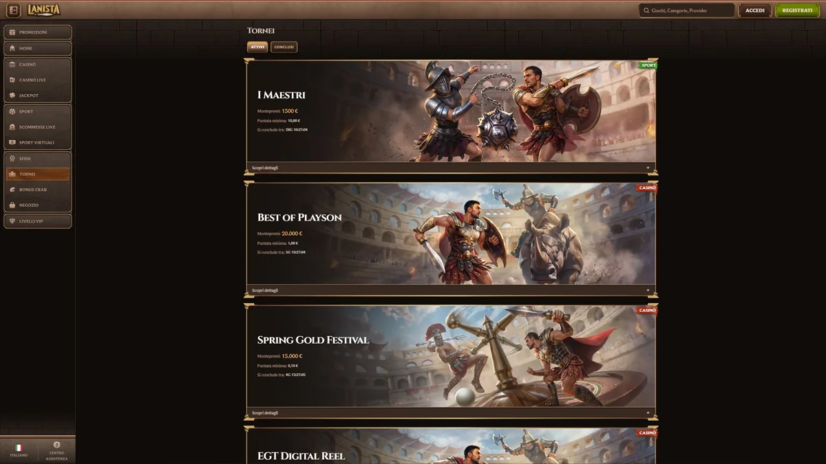 Lanista Casino IT Tournaments