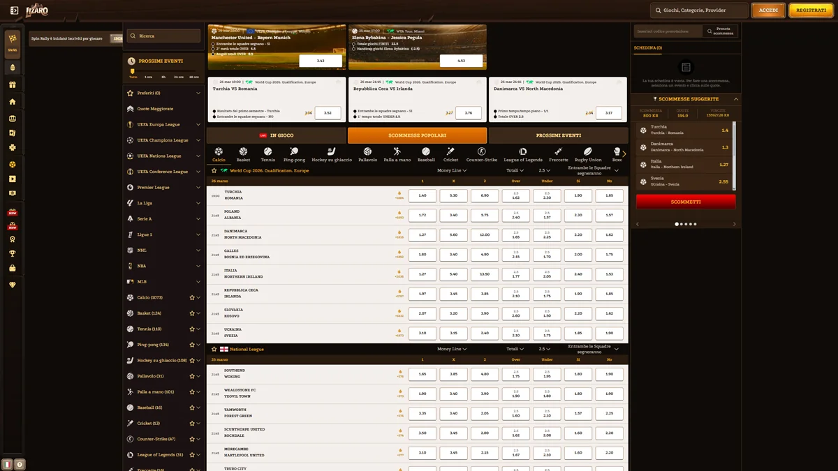 Lizaro Casino IT Sports-Betting