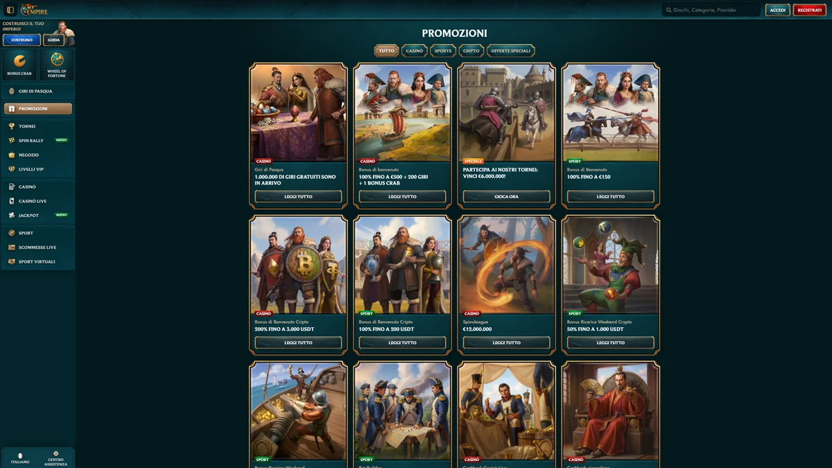 MyEmpire Casino Bonuses