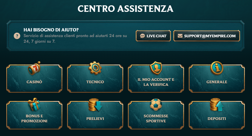 MyEmpire Casino Help-Centre