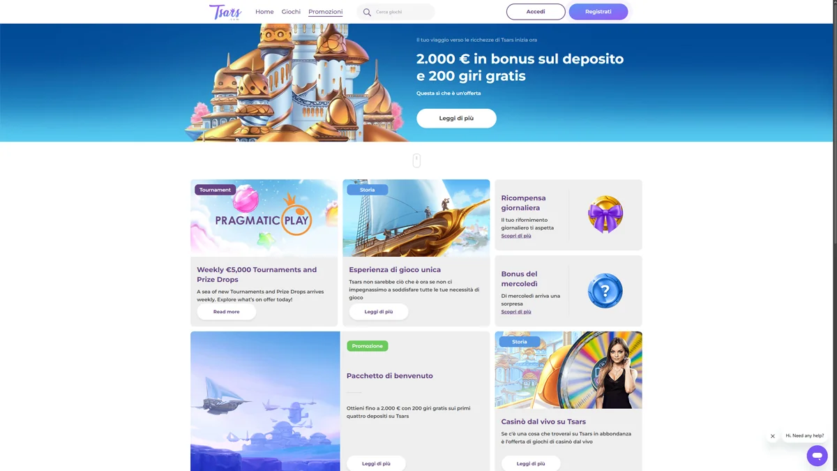 Tsars Casino IT Bonuses