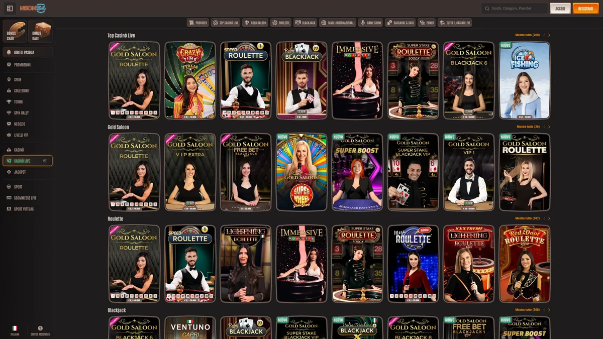 Neon54 Casino Live-Casino