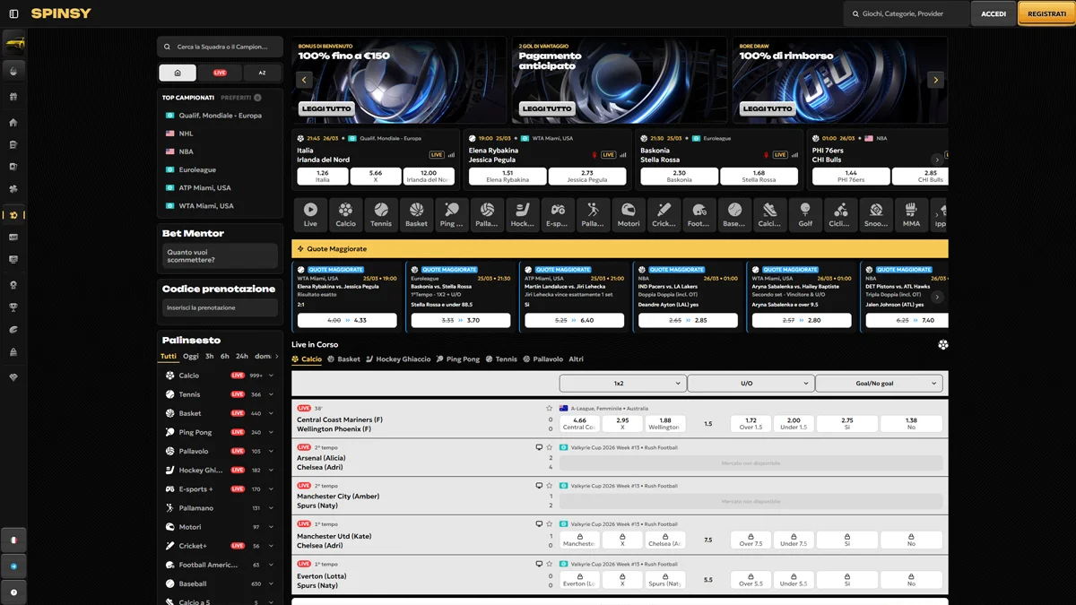 Spinsy Casino IT Sports-Betting