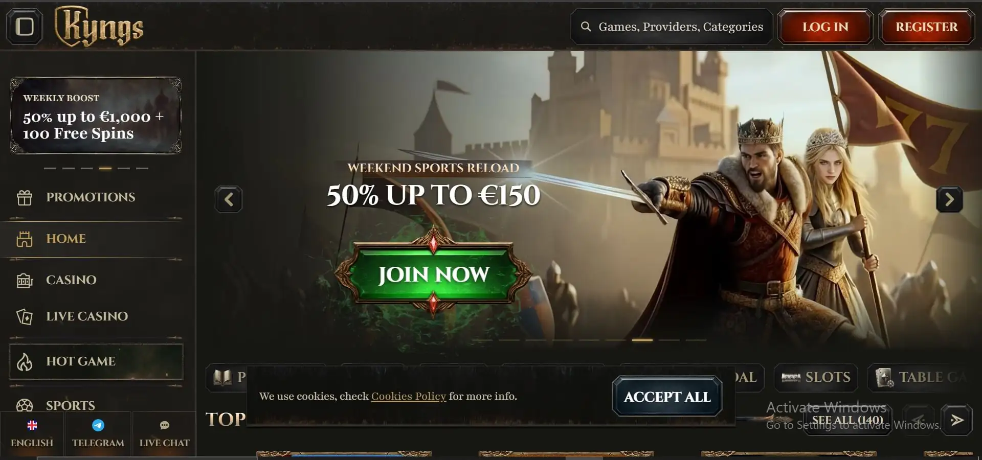 kyngs-casino-home-screen