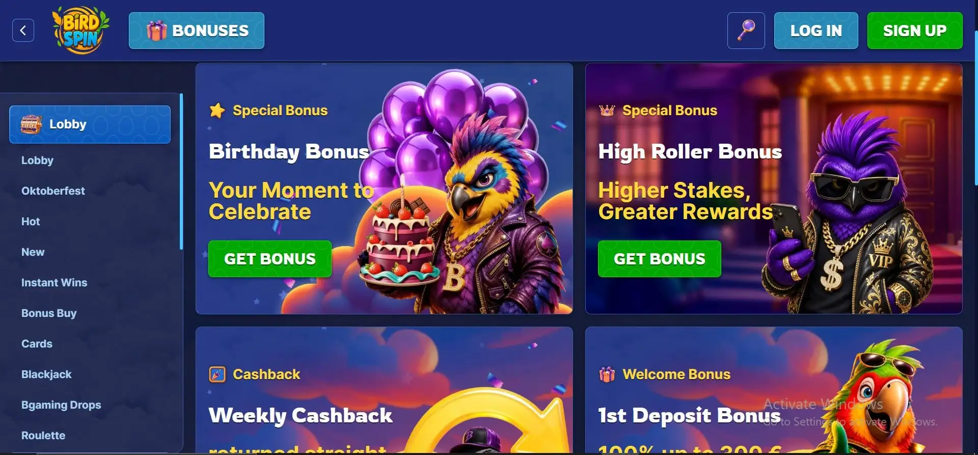 birdspin-casino-promotions