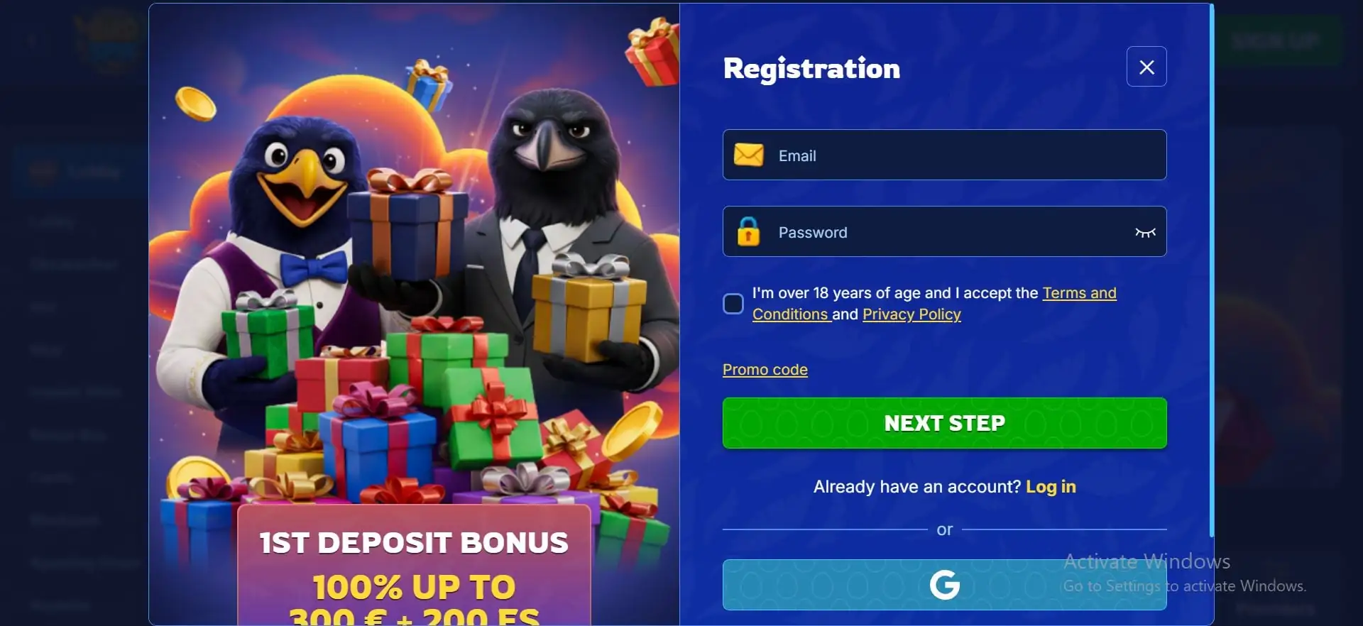 birdspin-casino-registration